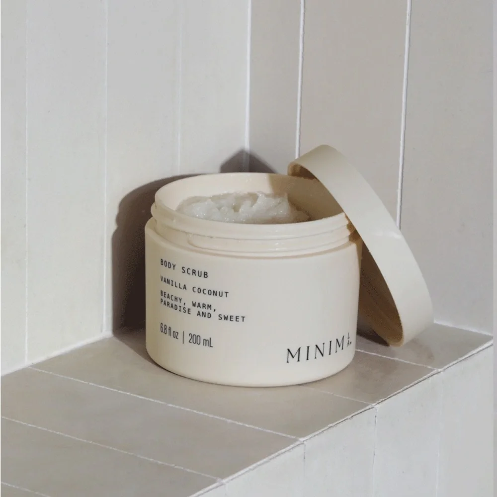 Minim LA Vanilla Coconut Scent Body Scrub Exfoliating Luxury Skincare 6.8 oz New